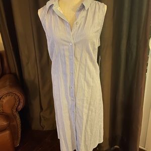 Casual pocketed shirt dress